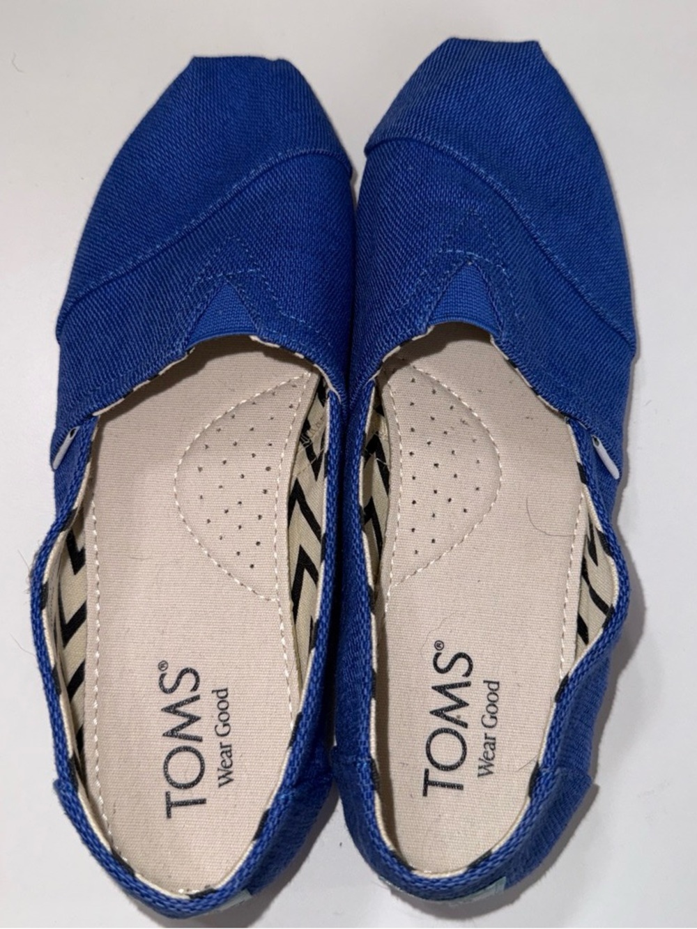 Toms Women's Canvas Slip-On Flats in Blue
